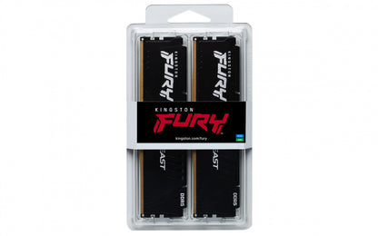 Memoria Ram Kingston Dimm Ddr5 32gb 2x16gb 6000mt/s Fury Beast Black Expo Cl36 288pin 1.35v C/disipador De Calor P/pc/gamer/alto Rendimiento Kit 2