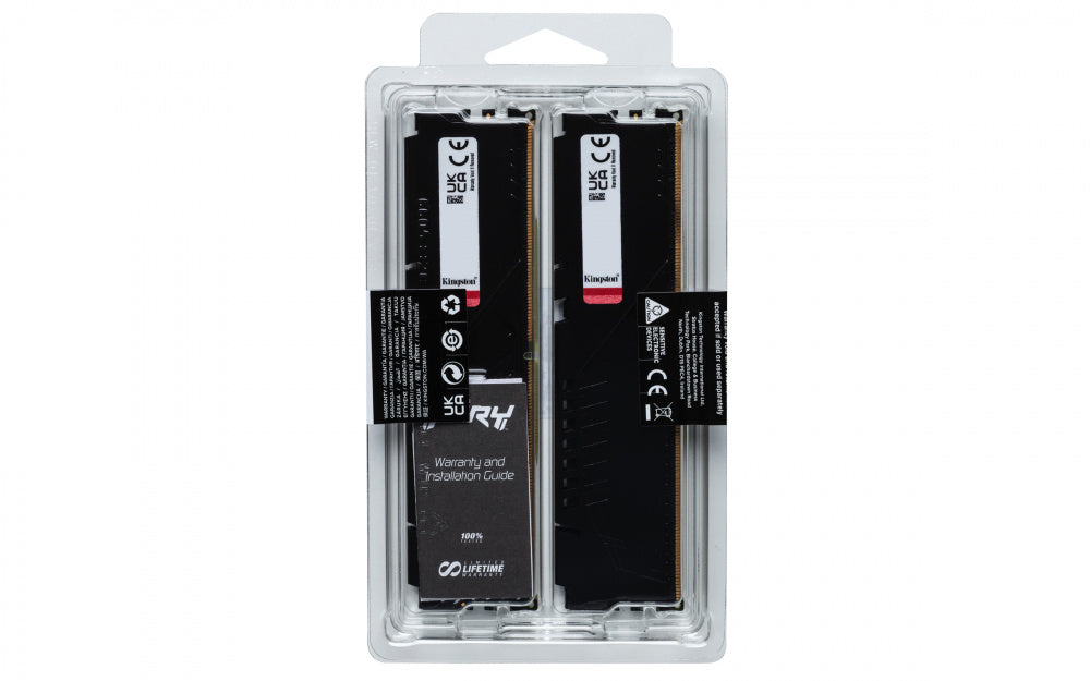 Memoria Ram Kingston Dimm Ddr5 32gb 2x16gb 6000mt/s Fury Beast Black Expo Cl36 288pin 1.35v C/disipador De Calor P/pc/gamer/alto Rendimiento Kit 2