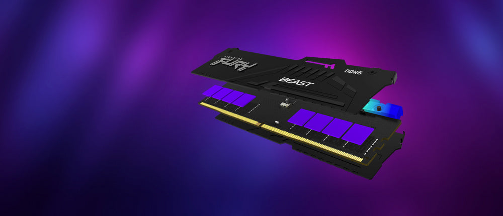 Memoria Ram Kingston Dimm Ddr5 16gb 6000mt/s Fury Beast White Expo Rgb Cl30 288pin 1.4v C/disipador De Calor