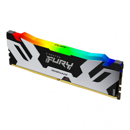 Memoria Ram Kingston Dimm Ddr5 16gb 6400mt/s Fury Renegade Silver Xmp Rgb Cl32 288pin 1.4v C/disipador De Calor P/pc/gamer/alto Rendimiento Kf564c32rsa-16