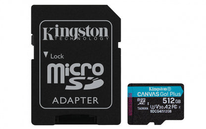 Memoria Flash Micro Sd Kingston Sdxc Canvas Go Plus 512gb 200mb/s Uhs-i U3 V30 C/adaptador (sdcg4/512gb)