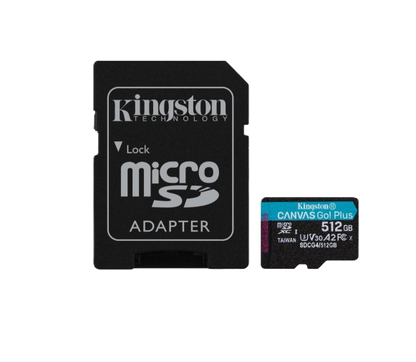 Memoria Flash Micro Sd Kingston Sdxc Canvas Go Plus 512gb 200mb/s Uhs-i U3 V30 C/adaptador (sdcg4/512gb)