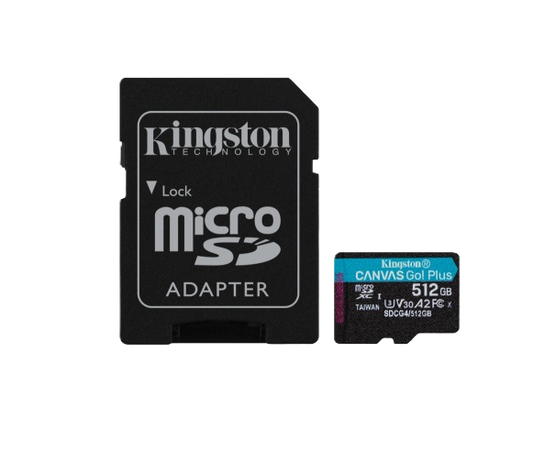 Memoria Flash Micro Sd Kingston Sdxc Canvas Go Plus 512gb 200mb/s Uhs-i U3 V30 C/adaptador (sdcg4/512gb)