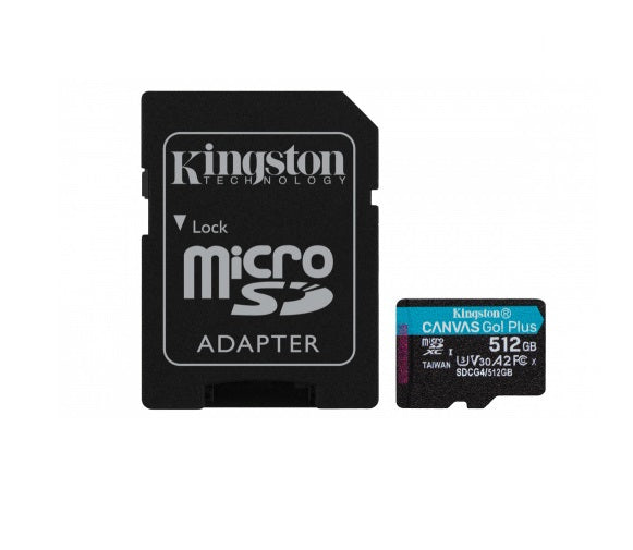 Memoria Flash Micro Sd Kingston Sdxc Canvas Go Plus 512gb 200mb/s Uhs-i U3 V30 C/adaptador (sdcg4/512gb)