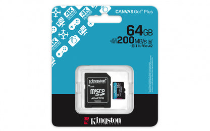 Memoria Flash Micro Sd Kingston Sdxc Canvas Go Plus 64gb 200mb/s Uhs-i U3 V30 C/adaptador (sdcg4/64gb)