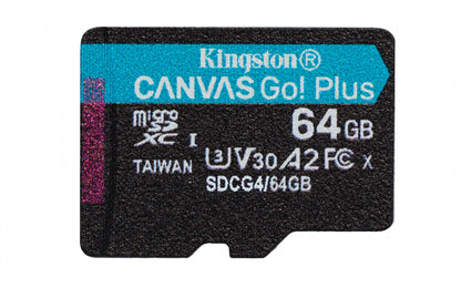 Memoria Flash Micro Sd Kingston Sdxc Canvas Go Plus 64gb 200mb/s Uhs-i U3 V30 C/adaptador (sdcg4/64gb)