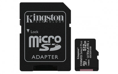 Memoria Flash Micro Sd Kingston Sdxc Canvas Select Plus 512gb 100r Uhs-i U3 V30 C/adaptador (sdcs2/512gb)
