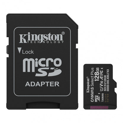 Memoria Flash Micro Sd Kingston Sdxc Canvas Select Plus 128gb 150mb/s Uhs-i U1 V10 C/adaptador (sdcs3/128gb)