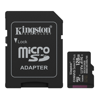 Memoria Flash Micro Sd Kingston Sdxc Canvas Select Plus 128gb 150mb/s Uhs-i U1 V10 C/adaptador (sdcs3/128gb)
