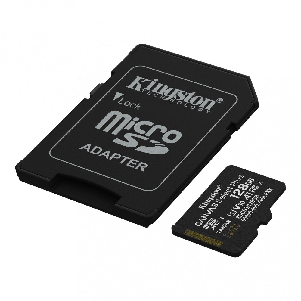 Memoria Flash Micro Sd Kingston Sdxc Canvas Select Plus 128gb 150mb/s Uhs-i U1 V10 C/adaptador (sdcs3/128gb)
