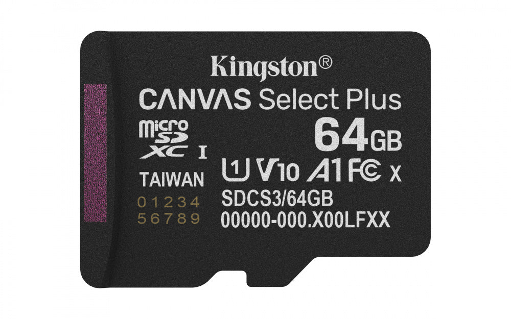 Memoria Flash Micro Sd Kingston Sdxc Canvas Select Plus 64gb 100mb/s Uhs-i U1 V10 C/adaptador (sdcs3/64gb)