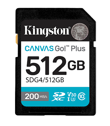Memoria Flash Sd Kingston Sdxc Canvas Go Plus 512gb 200mb/s C10 Uhs-i U3 V30 (sdg4/512gb)
