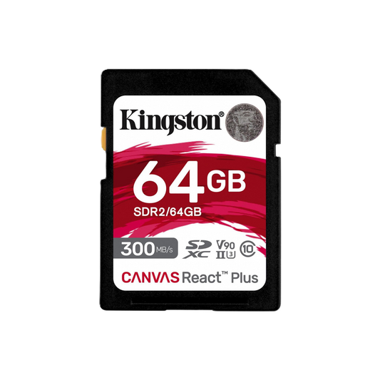 Memoria Flash Sd Kingston Sdxc Canvas React Plus 64gb 300r/260w Uhs-ii U3 V90 (sdr/64gb)