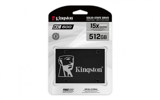 Unidad De Estado Solido Kingston Interno Kc600 512gb 2.5 Sata3 7mm Lect.550/escrit.520mb/s Nand 3d Tlc Pc/laptop Skc600/512g