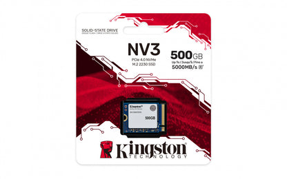 Unidad De Estado Solido Kingston Interno Snv3s Nv3 500gb M.2 2230 Nvme Pcie Gen 4x4 Lect.5000/escrit.3000 Mb/s Pc/laptop/mini Pc Snv3sm3/500g