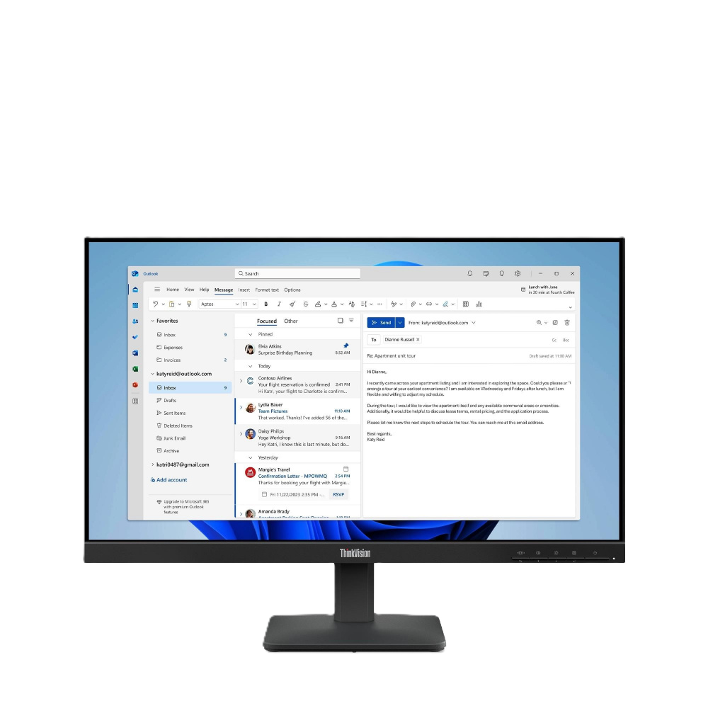 Monitor Lenovo Thinkvision  S24-4e /23.8 Fhd (1920x1080) Ips / 1x Hdmi® 1.4, 1x Vga /3 Yr Garantia Centro De Servicio