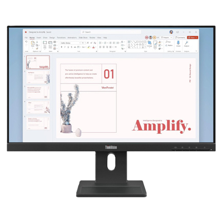 Monitor Lenovo Thinkvision E24-40 /23.8 Fhd 1920x1080 /1x Hdmi 1.4, 1x Dp 1.2, 1x Vga/3 Yr Garantia Centro De Servicio