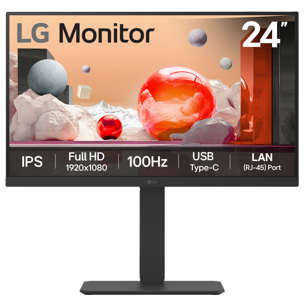 Monitor Pc Lg B2b 24ba750-b Fhd 24 Ips,usb-c Y Rj45,1920x1080,100hz,16:9,brillo 250cd/m2,srgb99%,tr5ms,1300:1,kvm,hdmi,displayport,alta Voz 2wx2,inclinacion-altura-giro-pivote