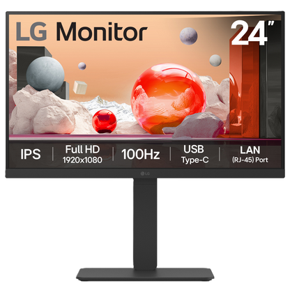 Monitor Pc Lg B2b 24ba750-b Fhd 24 Ips,usb-c Y Rj45,1920x1080,100hz,16:9,brillo 250cd/m2,srgb99%,tr5ms,1300:1,kvm,hdmi,displayport,alta Voz 2wx2,inclinacion-altura-giro-pivote