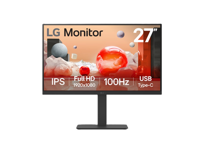 Monitor Pc Lg B2b 27ba750-b Fhd 27 Ips,usb-c Y Rj45,1920x1080,100hz,16:9,brillo 250nits,srgb99%,tr5ms,contr 1300:1,kvm,hdmi,displayport,altavoz 2wx2,inclinacion-altura-giro-pivote,vesa 100x100 Mm