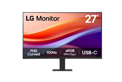 Monitor Pc Lg 27u421a-b Curvo Fhd 27 Pulg,usb-c,panel Va,100hz,tr 5ms(gtg),resol 1920x1080,asp 16:9,brillo 250cd/m2,contr 3000:1,1500r,hdr10,srgb 99%,hdmi,dynamic Action Sync,vesa 100x100 Mm.
