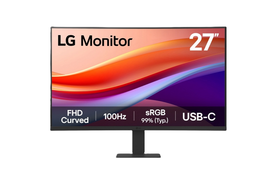Monitor Pc Lg 27u421a-b Curvo Fhd 27 Pulg,usb-c,panel Va,100hz,tr 5ms(gtg),resol 1920x1080,asp 16:9,brillo 250cd/m2,contr 3000:1,1500r,hdr10,srgb 99%,hdmi,dynamic Action Sync,vesa 100x100 Mm.
