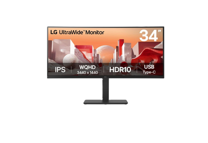 Monitor Pc Lg B2b 34ba75qe-b Curvo Ultrawide Qhd 34, Panel Ips,3440x1440,21:09,altavoz 5wx2,brillo 300cd/m2,srgb 99%,contr 1000:1,3800r,60hz,tr 5ms,hdr10,usb-c,hdmi,displayport,rj-45,vesa 100x100 Mm