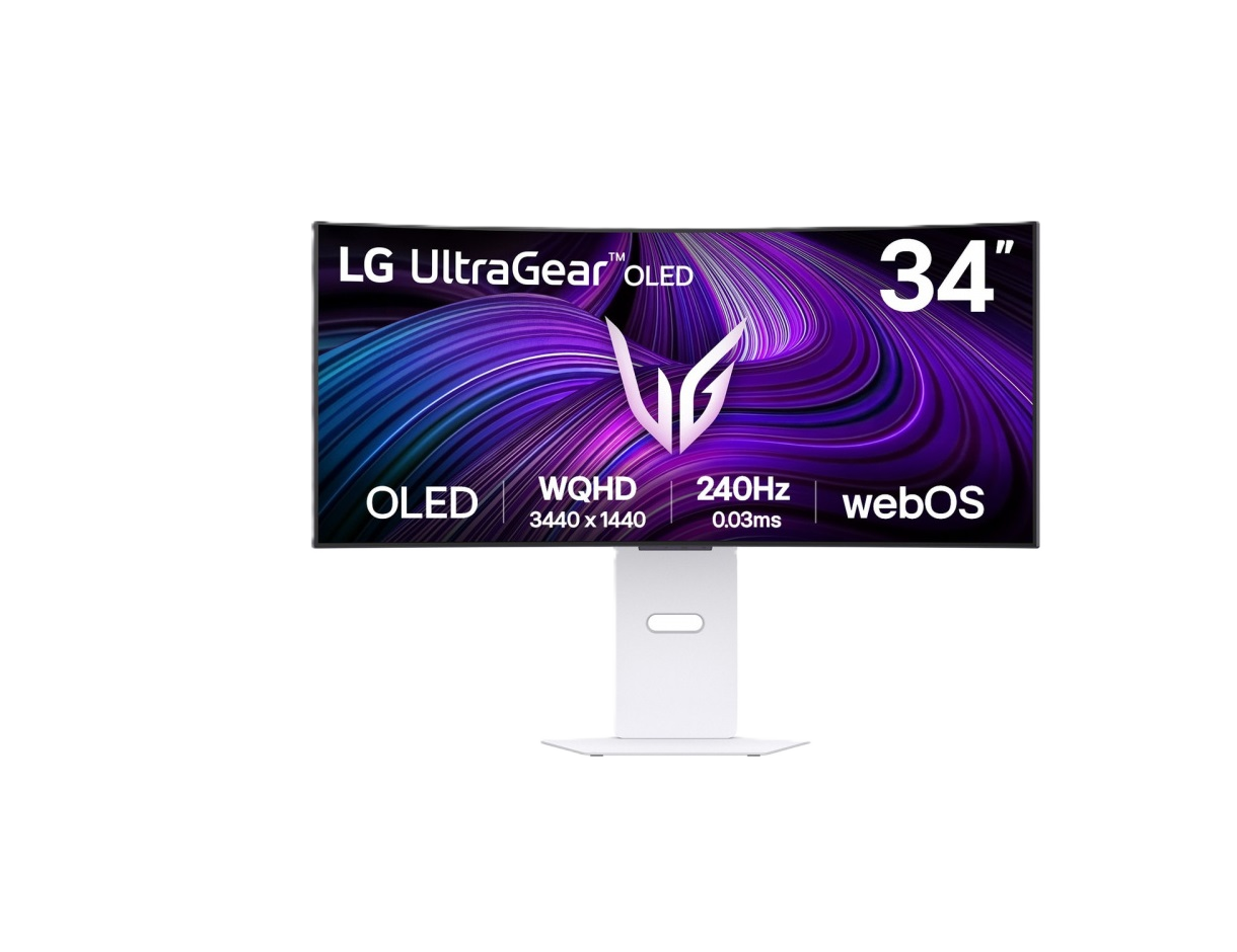 Monitor Lg 34gx90sa-w Gaming Curvo Oled Ultragear 34 Pulg,3440x1440,240hz,21:09,tr 0.03ms (gtg),brillo 275cd/m2,contr 1500000:1,gc Dci-p3 98,5%,800r,hdmi,displayport,usb-c,hdr10,altavoz 7wx2.