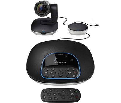 Camara De Videoconferencia Logitech Group Fhd 1080p Zoom 10x Hd Campo Visual 90° Ideal Para Salas Medianas Y Grandes.
