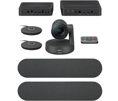 Sistema De Videoconferencia Logitech Rally Plus All In One 4k 30fps Zoom 15x Hd 2 Mic 2 Speakers Ideal Para Salas Grandes Y Extra Grandes