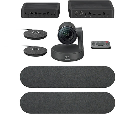 Sistema De Videoconferencia Logitech Rally Plus All In One 4k 30fps Zoom 15x Hd 2 Mic 2 Speakers Ideal Para Salas Grandes Y Extra Grandes