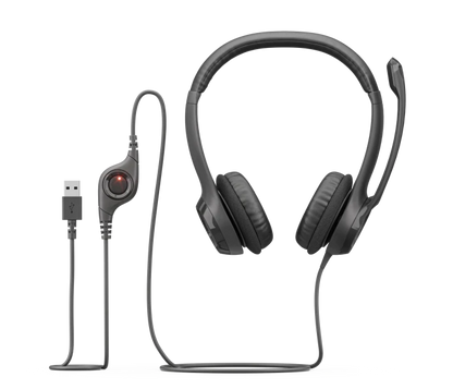 Audifonos Diadema Logitech H390 Supresion De Ruido Control De Volumen Usb Negro
