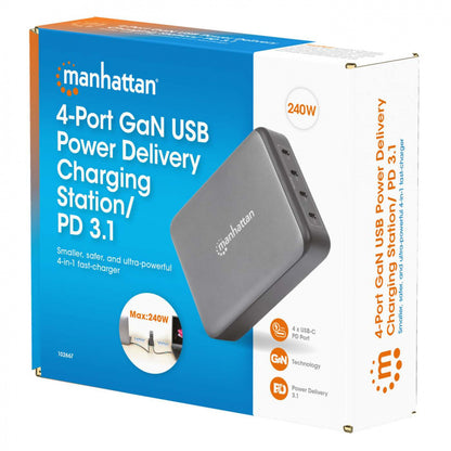Estación de carga manhattan /102667/estación De Carga Pd Con 4 Puertos Usb-c - 240 W