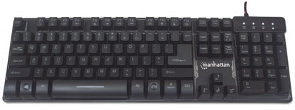 Teclado Gaming,manhattan,178457, Usb 19 Teclas Multimedia, C/luz
