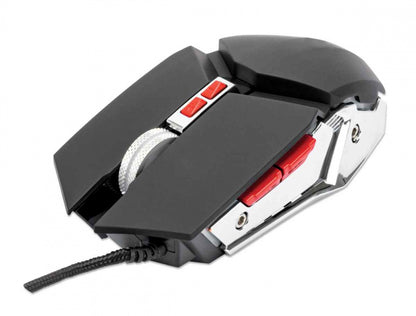Mouse,manhattan,179348, Optico Gaming 7 Botones, Negro/plata 3200 Dpi