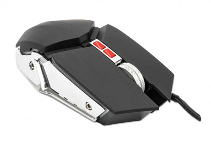 Mouse,manhattan,179348, Optico Gaming 7 Botones, Negro/plata 3200 Dpi