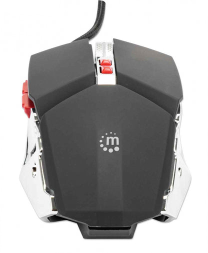 Mouse,manhattan,179348, Optico Gaming 7 Botones, Negro/plata 3200 Dpi
