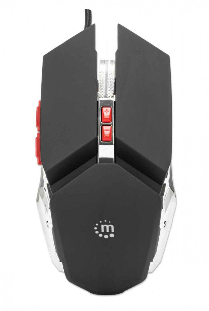 Mouse,manhattan,179348, Optico Gaming 7 Botones, Negro/plata 3200 Dpi