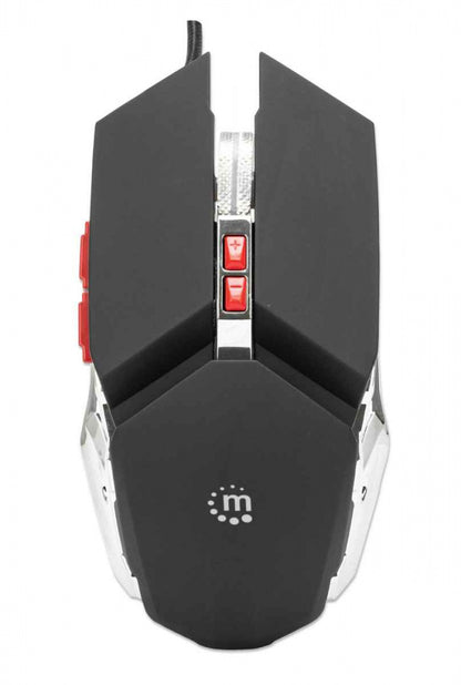 Mouse,manhattan,179348, Optico Gaming 7 Botones, Negro/plata 3200 Dpi