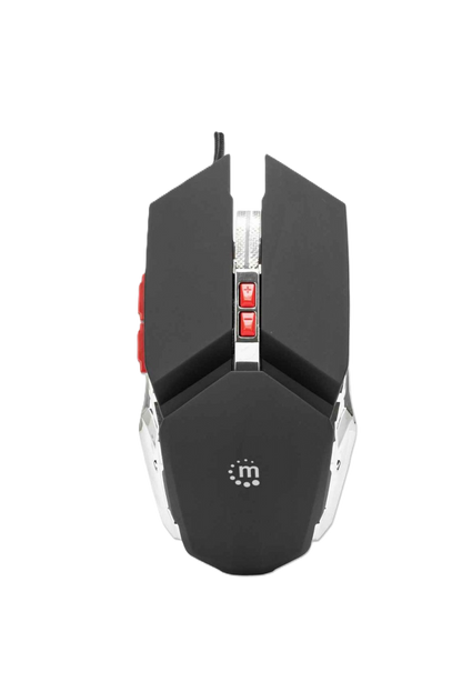 Mouse,manhattan,179348, Optico Gaming 7 Botones, Negro/plata 3200 Dpi