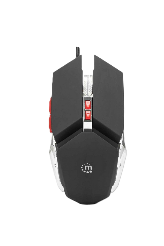 Mouse,manhattan,179348, Optico Gaming 7 Botones, Negro/plata 3200 Dpi