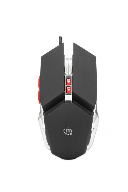 Mouse,manhattan,179348, Optico Gaming 7 Botones, Negro/plata 3200 Dpi