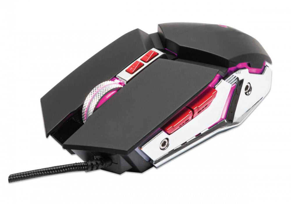 Mouse,manhattan,179348, Optico Gaming 7 Botones, Negro/plata 3200 Dpi