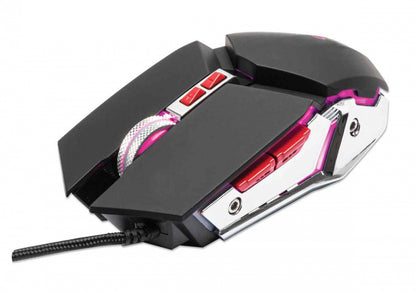 Mouse,manhattan,179348, Optico Gaming 7 Botones, Negro/plata 3200 Dpi