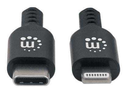 Cable Lightning,manhattan,394192, A Usb-c 0.5m, Negro