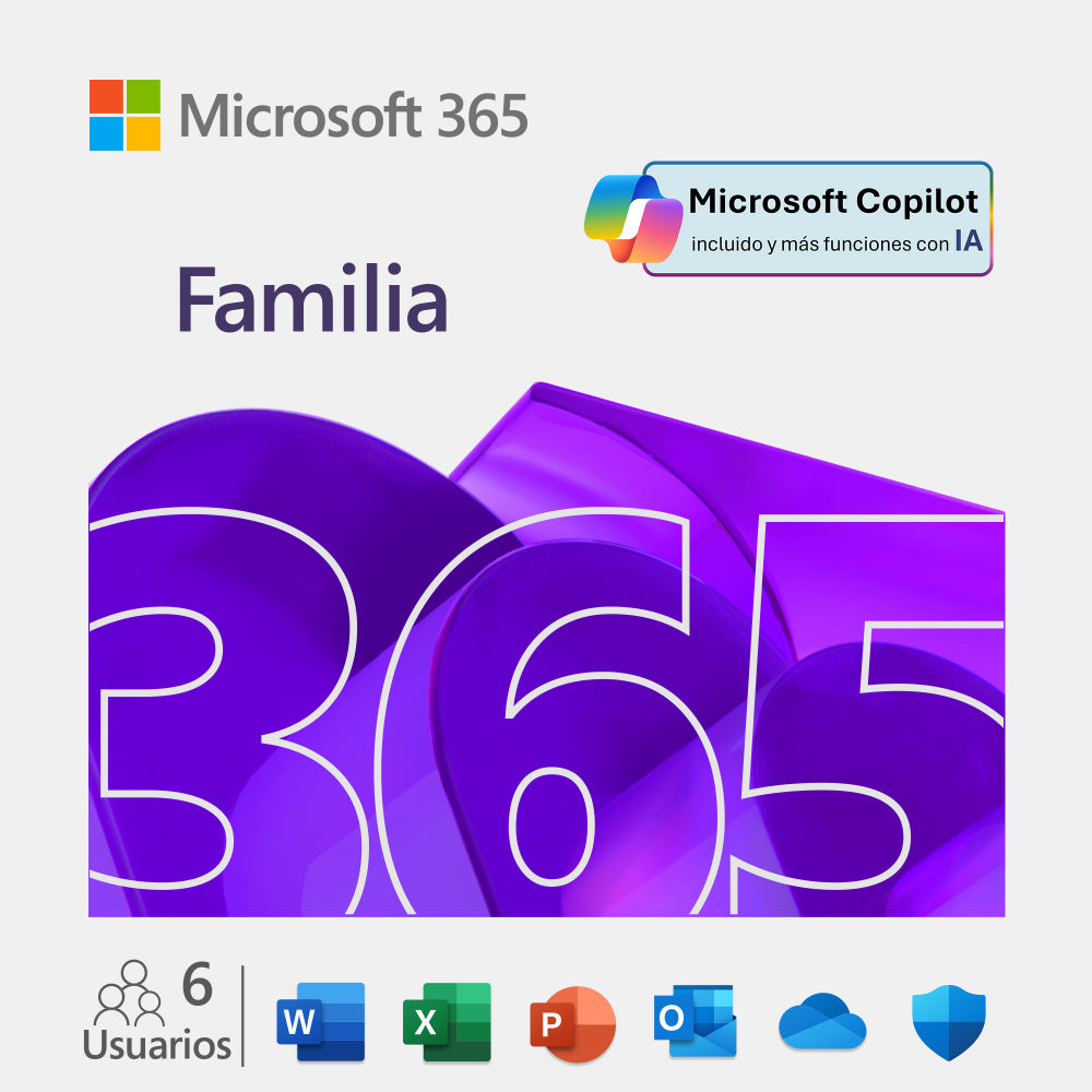 Esd Microsoft 365 Family - Multilenguaje - Suscripcion Anual - Uso No Comercial - Descarga Electronica