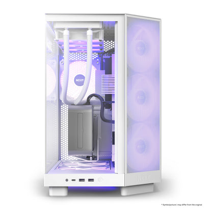 Gabinete Nzxt H6 Flow Rgb/ Vidrio Templado/blanco/atx, Micro-atx, Mini-itx/ Mid Tower/gamer