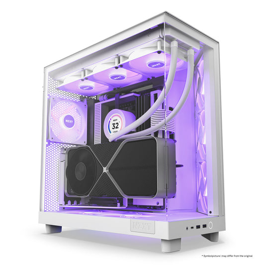 Gabinete Nzxt H6 Flow Rgb/ Vidrio Templado/blanco/atx, Micro-atx, Mini-itx/ Mid Tower/gamer