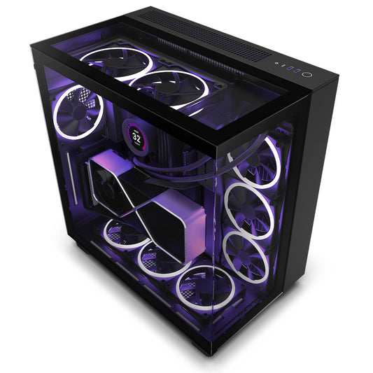 Gabinete Nzxt H9 Elite / Vidrio Templado / Negro / Atx Mid Tower /con 3 Ventiladores Rgb /1 Sin Rgb / Gamer