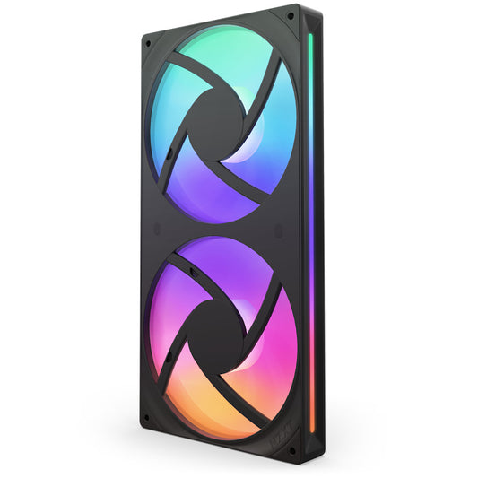 Unidad De Ventilador Monocasco Nzxt F280 Rgb Core / Negro/ 280mm Con 2 Ventiladores Rgb De 140mm / Control De Velocidad E IluminaciÓn / Alta PresiÓn EstÁtica Y Flujo De Aire / 8 Led Argb / Rf-u28hf-b